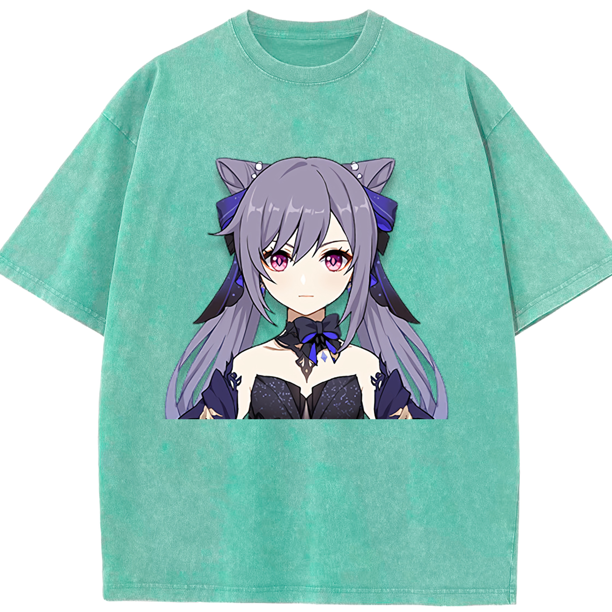 げんし神 刻晴 こくせい genshin Kokusei 綿100% ヴィンテージ風 半袖Tシャツ（フロントプリント）